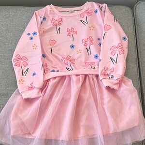 Pink Floral Long Sleeve Dress